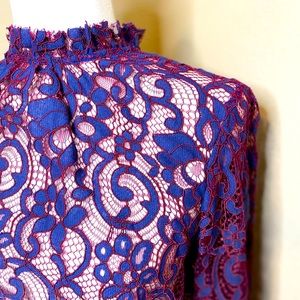 Willow & Clay Lace High Neck Bell Sleeves Top